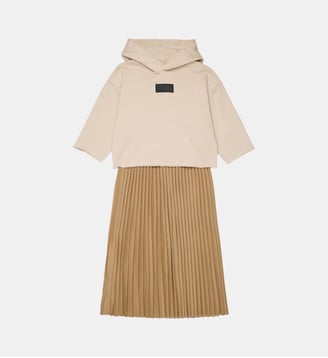 Robe superposée avec jupe plissée - MM6 Maison Margiela - Chameau chaud