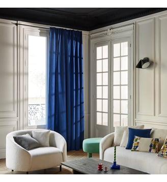 Rideau MARCELO Isolant 100% laine - Madura - Bleu outremer