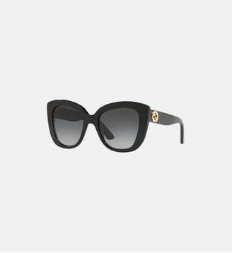 Lunettes de soleil Œil de chat GG0327S - Gucci - Noir brillant