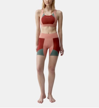 Short de sport Darana - Born Living Yoga - Orange et beige