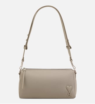 Sac Marcel unisexe en nylon - AMI Paris - Gris taupe