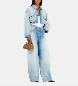 Veste trucker courte et oversize - Diesel - Bleu clair