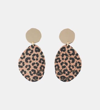 Boucles d'oreilles Balagane imprimé léopard - Balaboosté - Marron