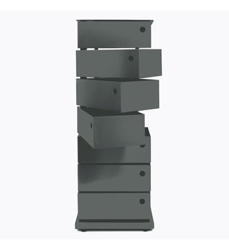 Meuble pivotant 7 casiers - Twist - Bath Bazaar - Gris