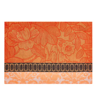 Set de table Escapade Tropicale 100% lin - Le Jacquard Francais - Orange cuit