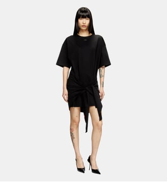 Robe T-shirt avec nœud à l'avant - Diesel - Noir