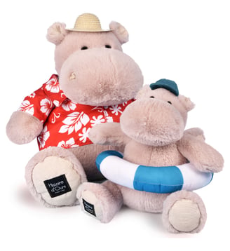 Peluche hippopotame Hippo Bubble Beach - Histoire D'Ours - Marron