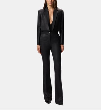 Pantalon droit à rayures effet brillant - Pinko - Limousine noire
