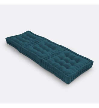 Matelas de sol modulable coton recyclé - La Redoute Interieurs - Bleu de prusse
