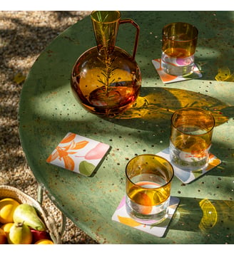 Dessous de verres Arrière-pays Bois / 100% bouleau - Le Jacquard Francais - Beige multifruits