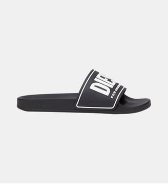 Sa-Mayemi-Claquettes de piscine avec logo 3D - Diesel - Noir et blanc