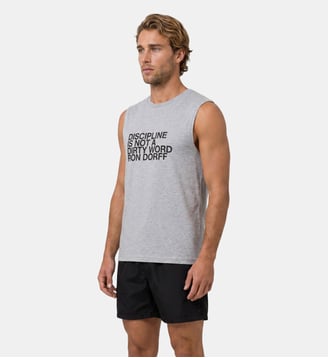 T-shirt sans manches en coton bio « DISCIPLINE » - Ron Dorff - Gris