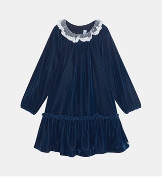 Robe -  velours col dentelle - Tartine Et Chocolat - Marine