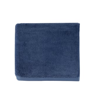 Serviette invité unie en coton peigné biologique, 650gr/m², ESSENTIEL - Alexandre Turpault - Bleu marine