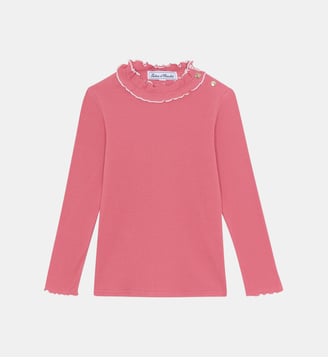 T-shirt -   coton col volanté - Tartine Et Chocolat - Rose