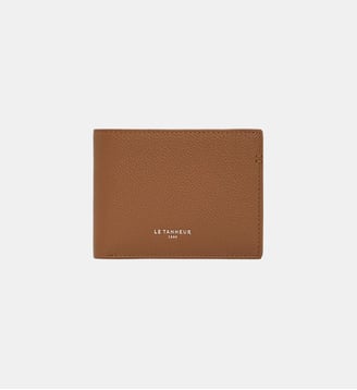 Portefeuille zippé horizontal Lucien en cuir grainé - Le Tanneur - Beige foncé