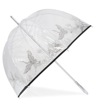 Parapluie canne automatique, cloche transparente, résistance au vent - Isotoner - Héron cendré