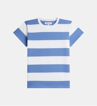 t-shirt brando rayures larges - Agnès b. - Leila blanc