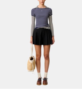 Short évasé plissé noir - Claudie Pierlot - Noir