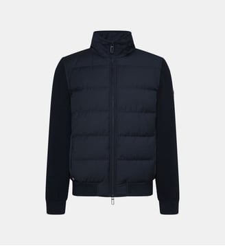Blouson hybride matelassé à manches en maille regular Draco - Digel - Marine