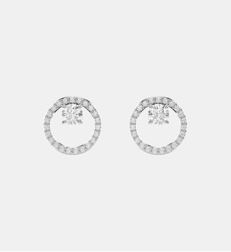 Clous d'oreilles Constella, Métal rhodié - Swarovski - Blanc