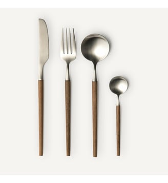 Ménagère 16 pièces, inox et frêne - AM.PM - Noyer