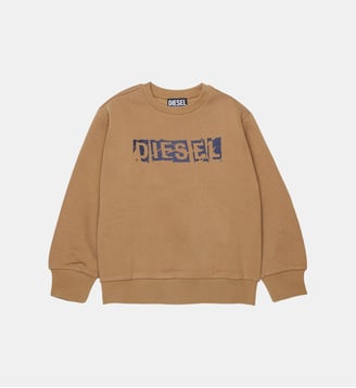 Sweat-shirt col rond avec logo - Diesel Kids - Brun cacao