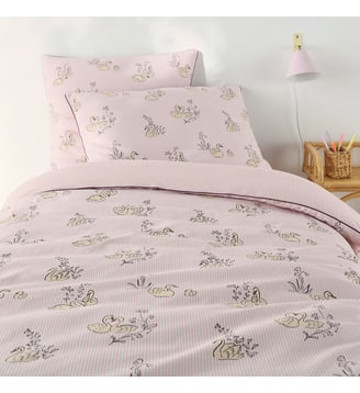 Housse de couette enfant 50% coton recyclé - La Redoute Interieurs - Blanc lilas