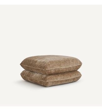 Pouf XL en velours texturé - AM.PM - Moka