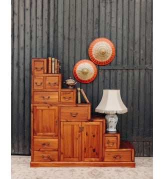 Meuble escalier multifonctionnelle Gilbert N°1635- Produit chiné - Debongout - Bois foncé