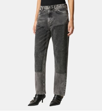 Jean loose à mini clous - Pinko - Gris foncé