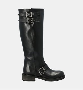 Botte violine - cuir lisse - Colisée Paris - Noir