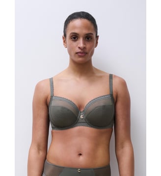 Soutien-gorge emboîtant en dentelle - Chantelle - Vert argile