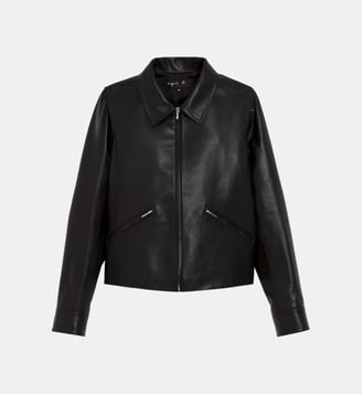 Blouson leslie en cuir d'agneau - Agnès b. - Noir