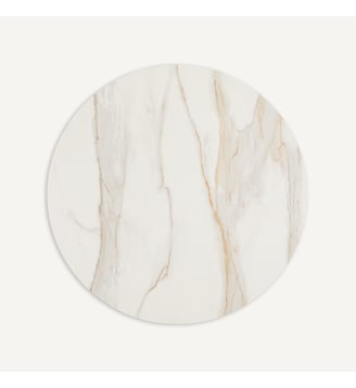 Plateau de table rond et extensible en céramique, diamètre 135 à 180 cm - AM.PM - Céramique blanche