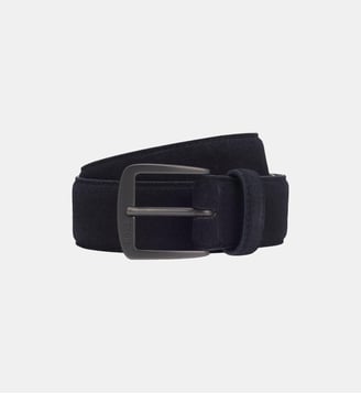Ceinture en cuir de vachette  - BOSS - Bleu foncé