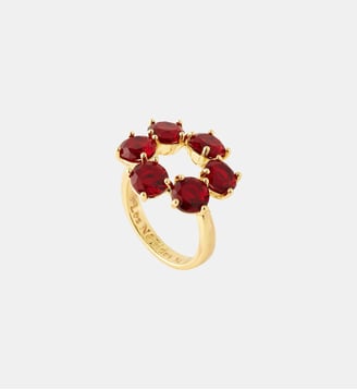 Bague fine 6 pierres La Diamantine rouge grenat - Les Néréides - Rouge