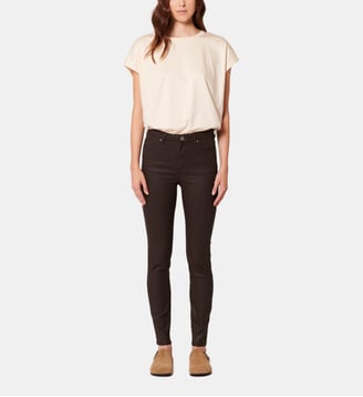 Jeans Jskinny slim Uni en Coton - Zapa - Chocolat