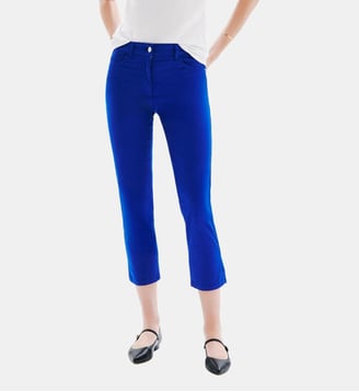 Pantacourt mason - Motif uni - Coupe slim - Caroll - Bleu roi