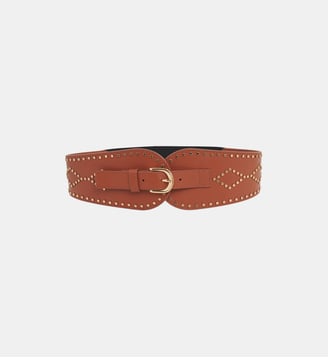 Ceinture corset en cuir - OLYMPE STUDS - Gerard Darel - Tan