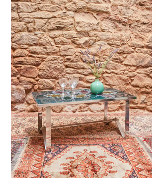 Table basse en céramique Léonie N°1013- Produit chiné - Debongout - Vert