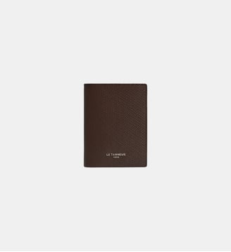 Portefeuille zippé horizontal Lucien en cuir signature T - Le Tanneur - Marron arabica
