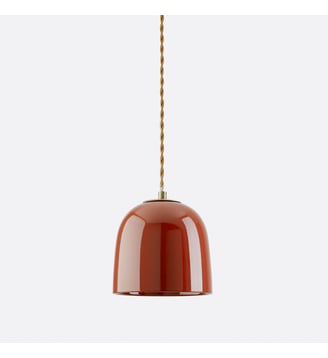 Suspension en céramique Ø15 cm - La Redoute Interieurs - Rouge foncé