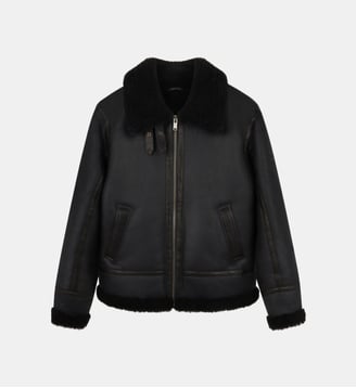 Blouson en cuir BOMBARDIER - Chevignon - Noir