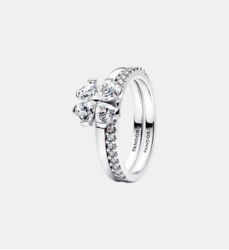 Bague Séparable Trèfle à Quatre Feuilles Scintillantes - Pandora - Argenté
