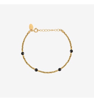 Bracelet indie amante hematite gold/onyx Caroline Najman