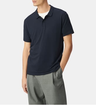 Polo en coton modal - Ikks - Bleu marine