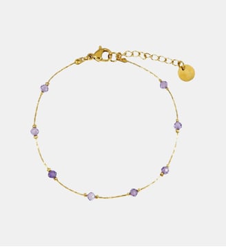 Bracelet  Bibi avec perles de cristal - Les Cléias - Violet