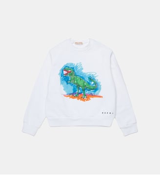 Sweatshirt à col rond avec logo à thème Jurassic World - Marni - Blanc