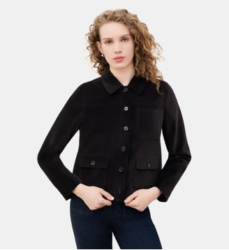 Veste vminatavelours - Motif uni - Coupe droite - Caroll - Marron